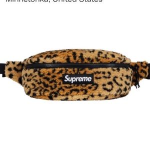 Supreme Leopard Fleece Waist Bag